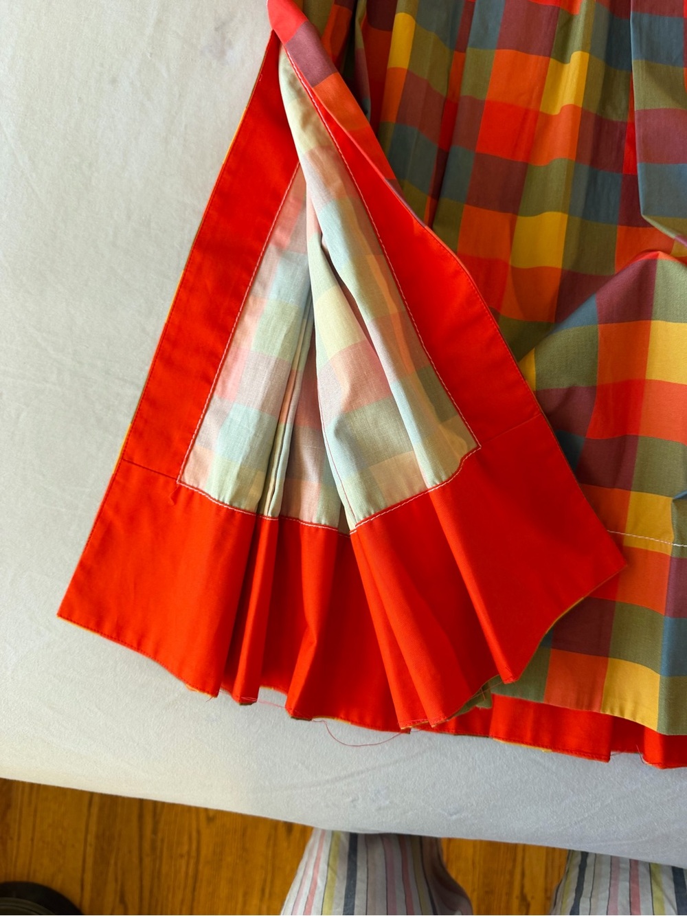 Tory Burch Multicolor Plaid A-Line Midi Skirt - Picture 8 of 11